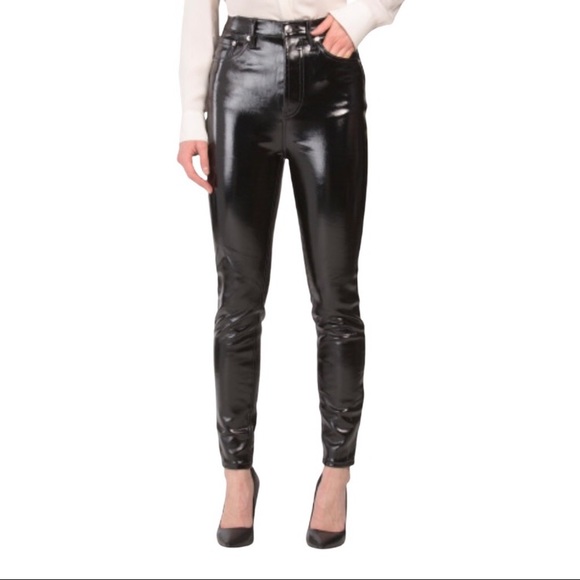 FREE PEOPLE-PHOENIX COATED SKINNY JEANS in LIQUID BLACK. Size = 27 - Picture 10 of 16